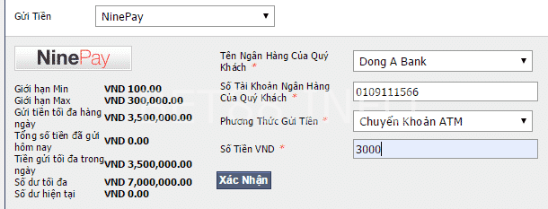 GỬI TIỀN M88 5 gửi tiền vào tài khoản m88 03