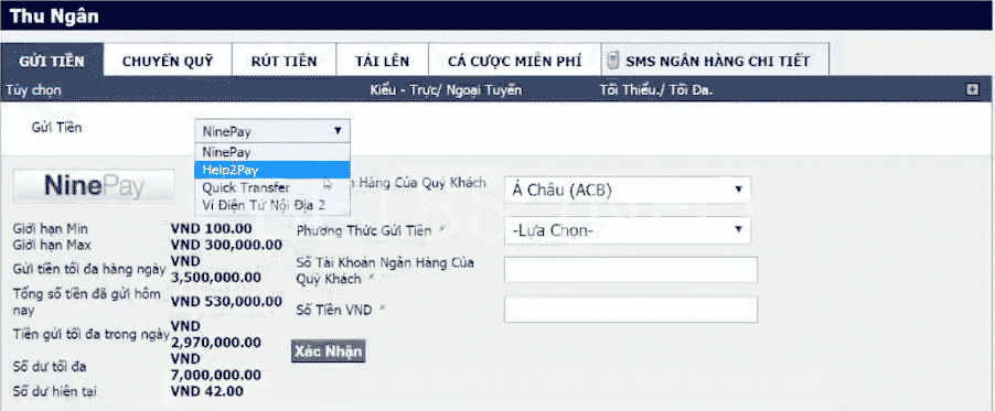 GỬI TIỀN M88 12 gửi tiền vào tài khoản m88 10