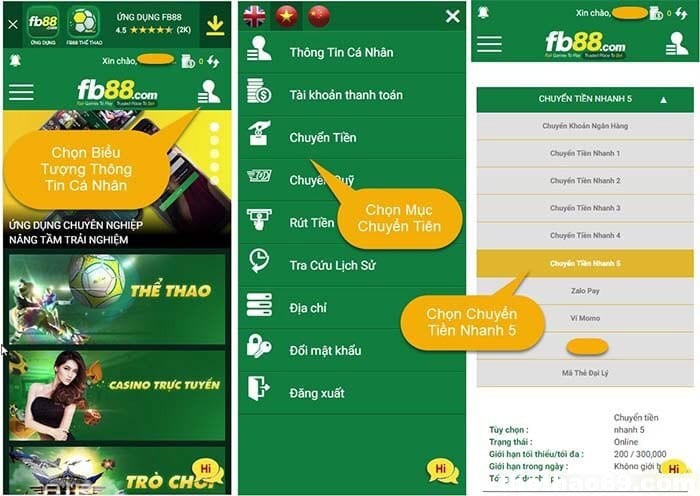 gửi tiền fb88 gui tien fb88
