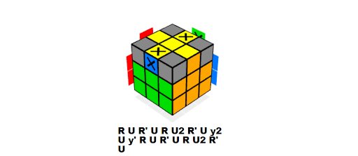 Cách giải Rubik 3x3 đưa màu về dấu cộng