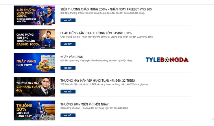 Khuyến mãi tại nhà cái BK8 Khuyen mai tai nha cai BK8
